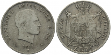 Italien 5 Lire 1811 V - Napoleone